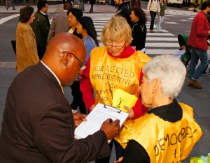 Signing the petition at the NYPL